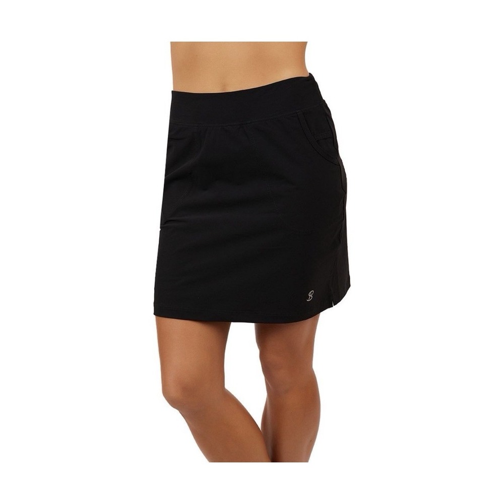Women's Sofibella 18" Inch Skort Size Large‎ Black Stretch Comfort Tennis Golf